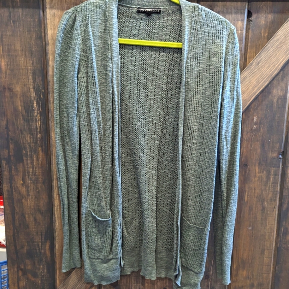 Green knit cardigan